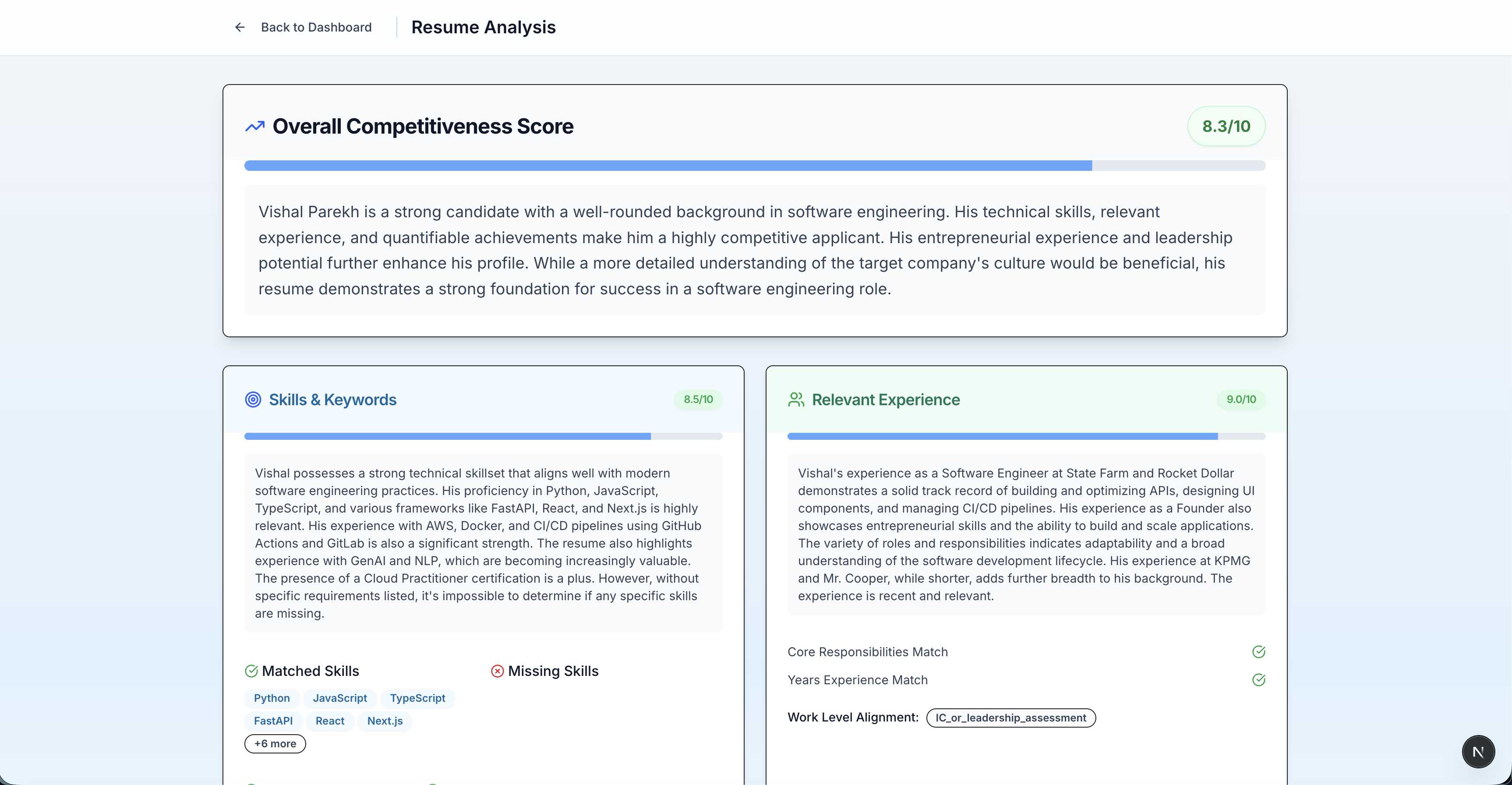 Application Analytics Screenshot