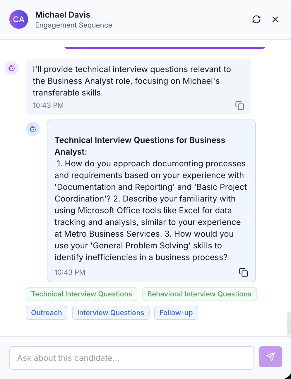CoRecruiter Chat Preview 2