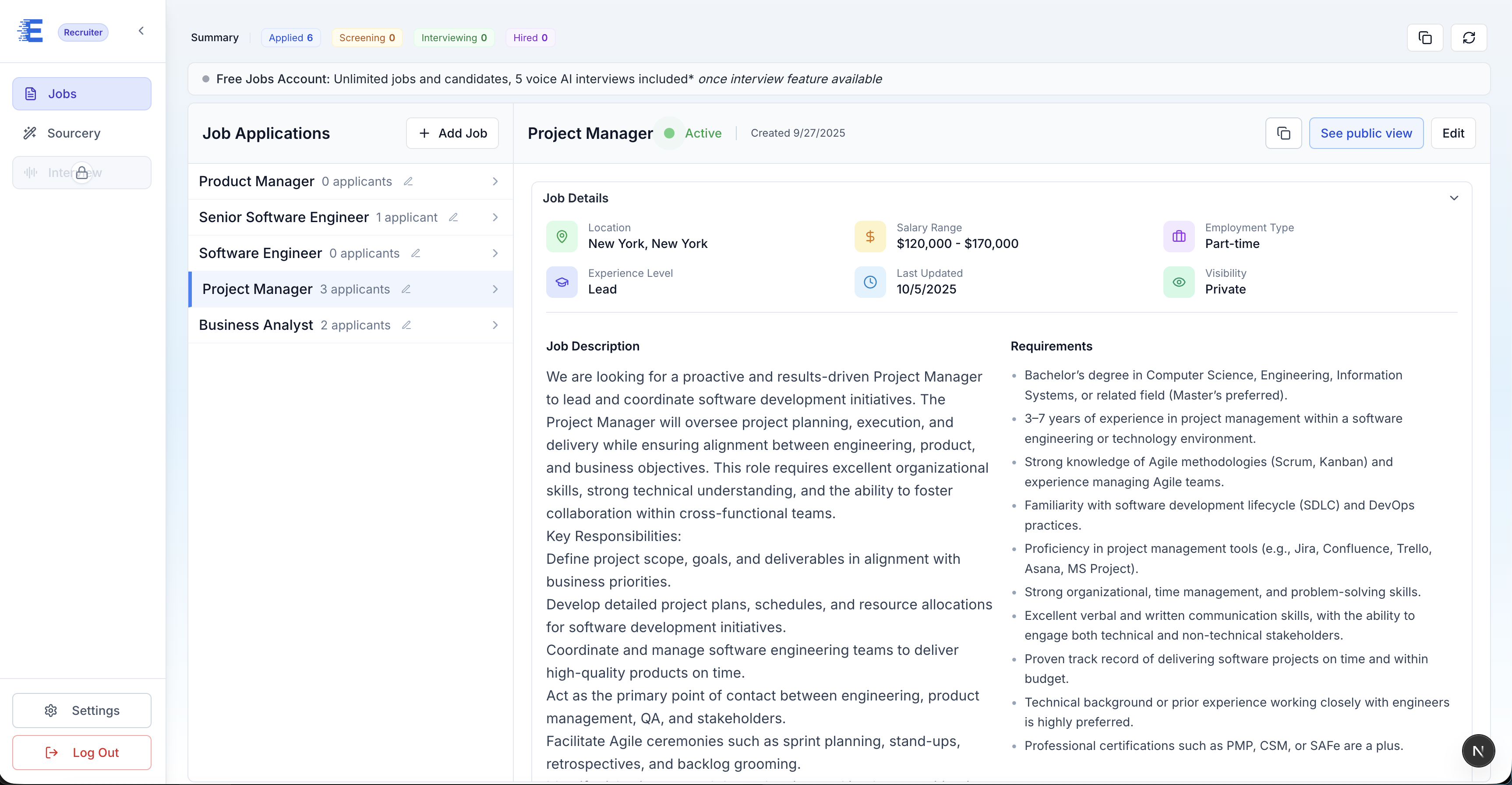 ATS Platform Screenshot