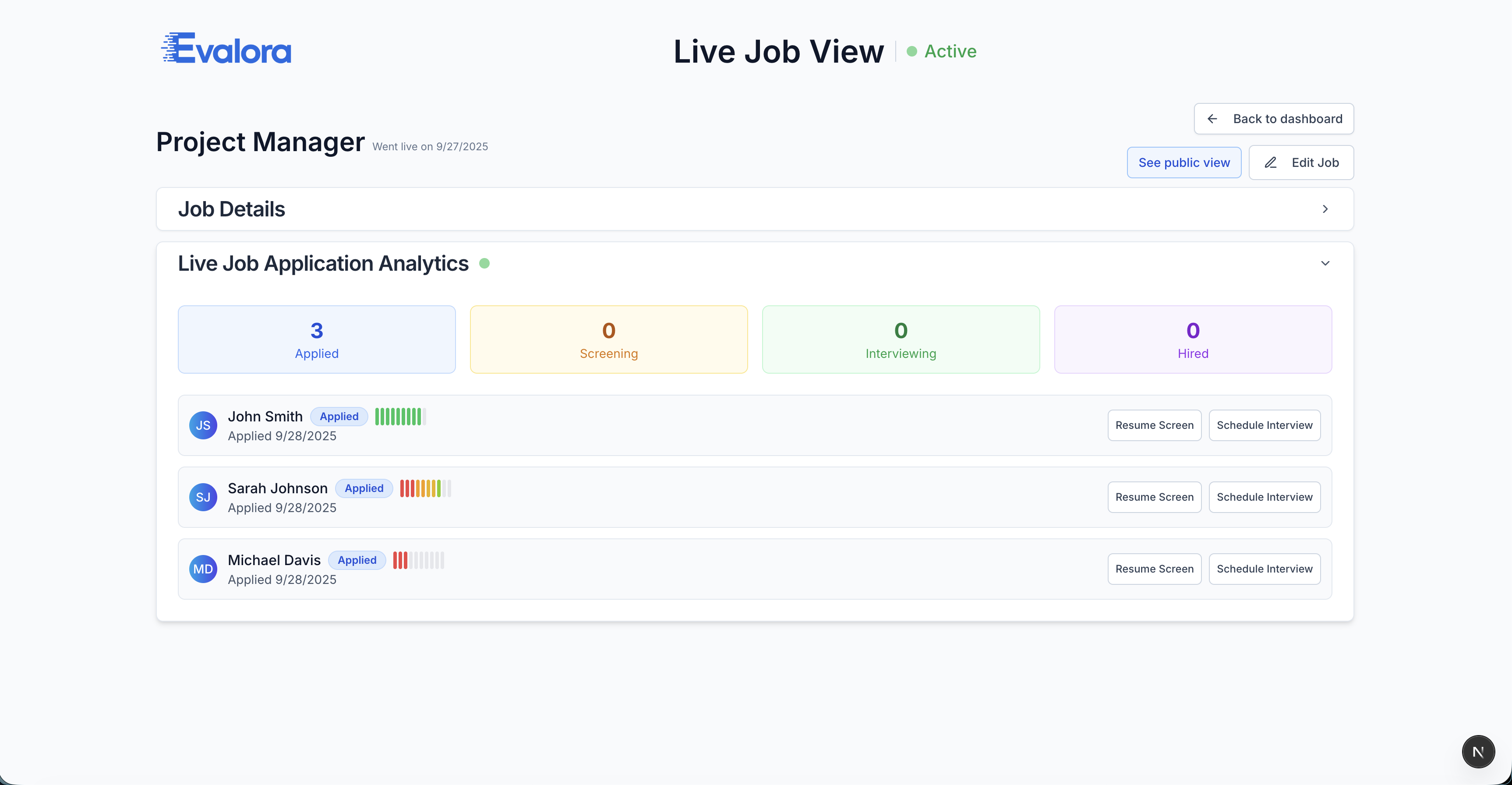 ATS Platform Screenshot